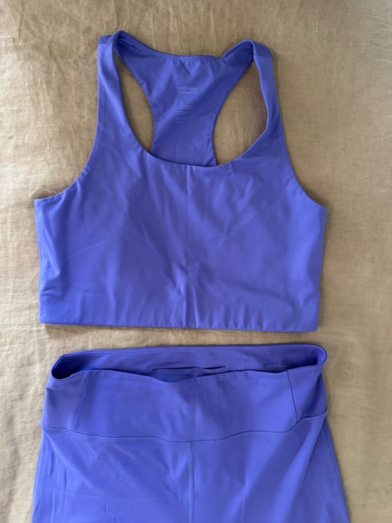 girlfriend collective Pants - Girlfriend Collective- Purple High-Waist Flare Leggings and Racerback Bra Set
